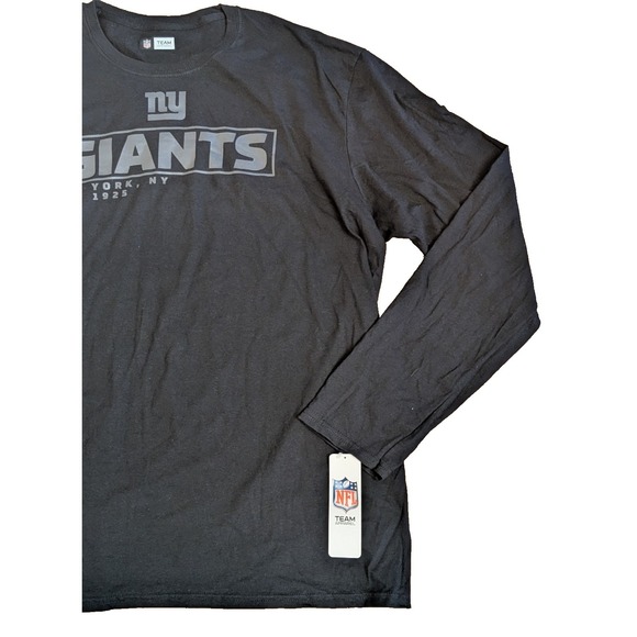 NY Giants Black Long Sleeve T-shirt Men's 2XL, NFL Team Apparel w/ Gray Logo NWT - Picture 4 of 14